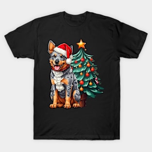 Christmas Australian Cattle Dog Santa Hat Xmas Family Sweater T-Shirt